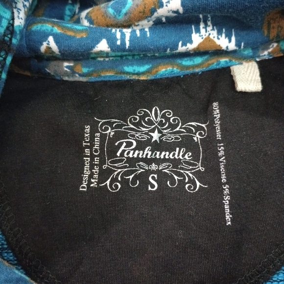 Panhandle Woman's Blue Sweatshirt Hoodie Sz Small - Picture 7 of 10